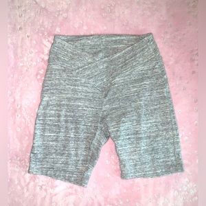 PINK cross front heather biker shorts